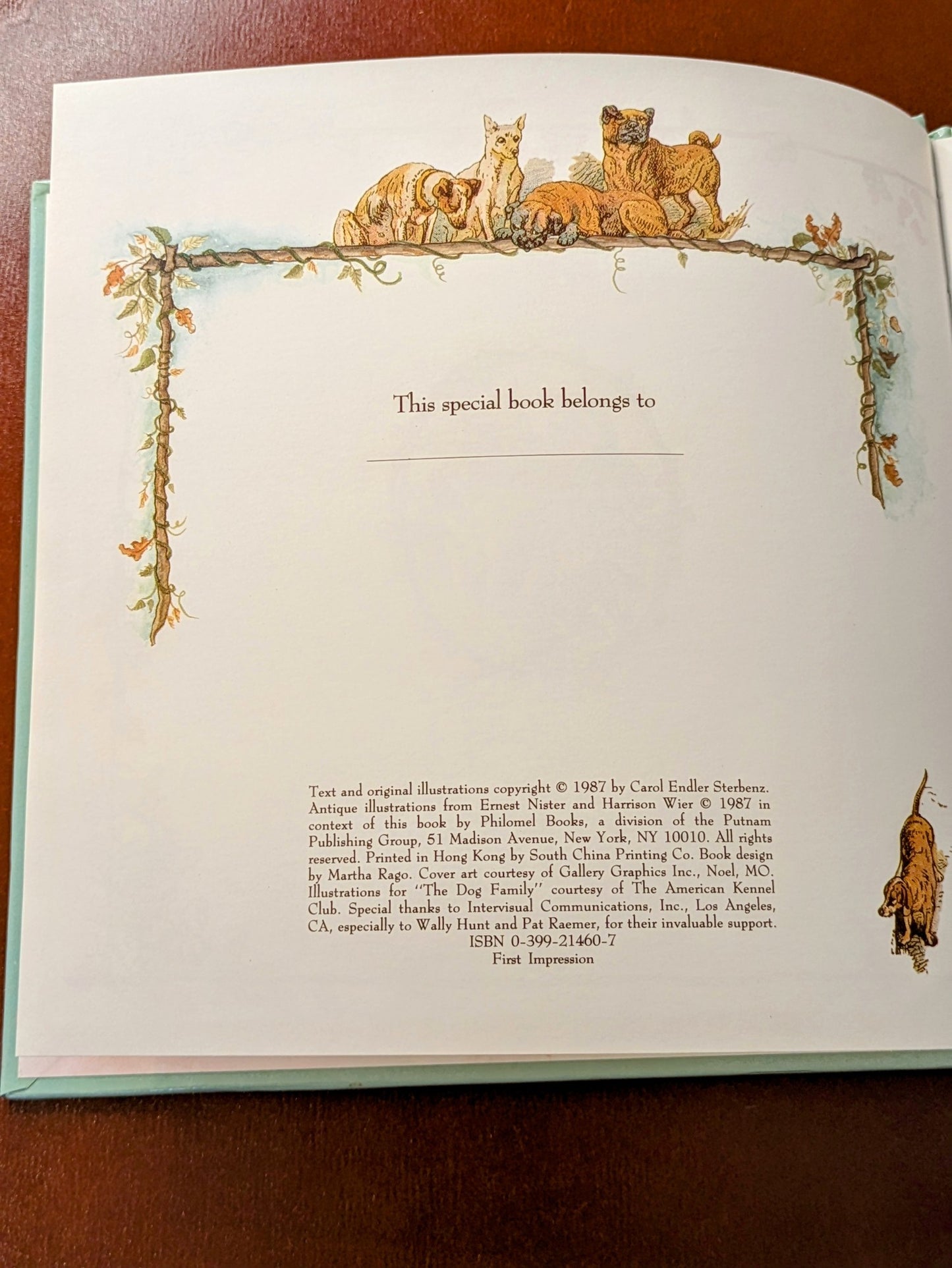 ILLUSTRATED "THE DOG ALBUM" A PET OWNER'S MEMORY BOOK FIRST PRINT 1987