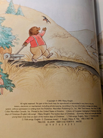 HILARY KNIGHT "THE TWELVE DAYS OF CHRISTMAS" PICTUREBOOK FIRST EDITION 1981