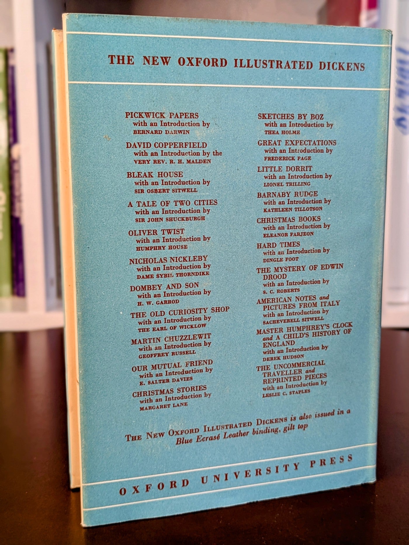 CHARLES DICKENS ORIGINAL "OXFORD ILLUSTRATED DICKENS" 6 VOLUME SET 1950-60'S