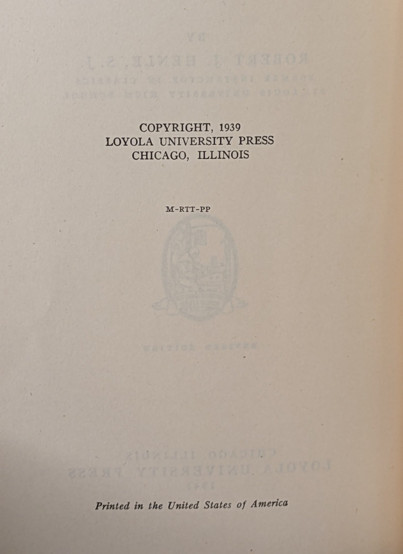 ROBERT HENLE "LATIN GRAMMAR" REVISED EDITION 1943