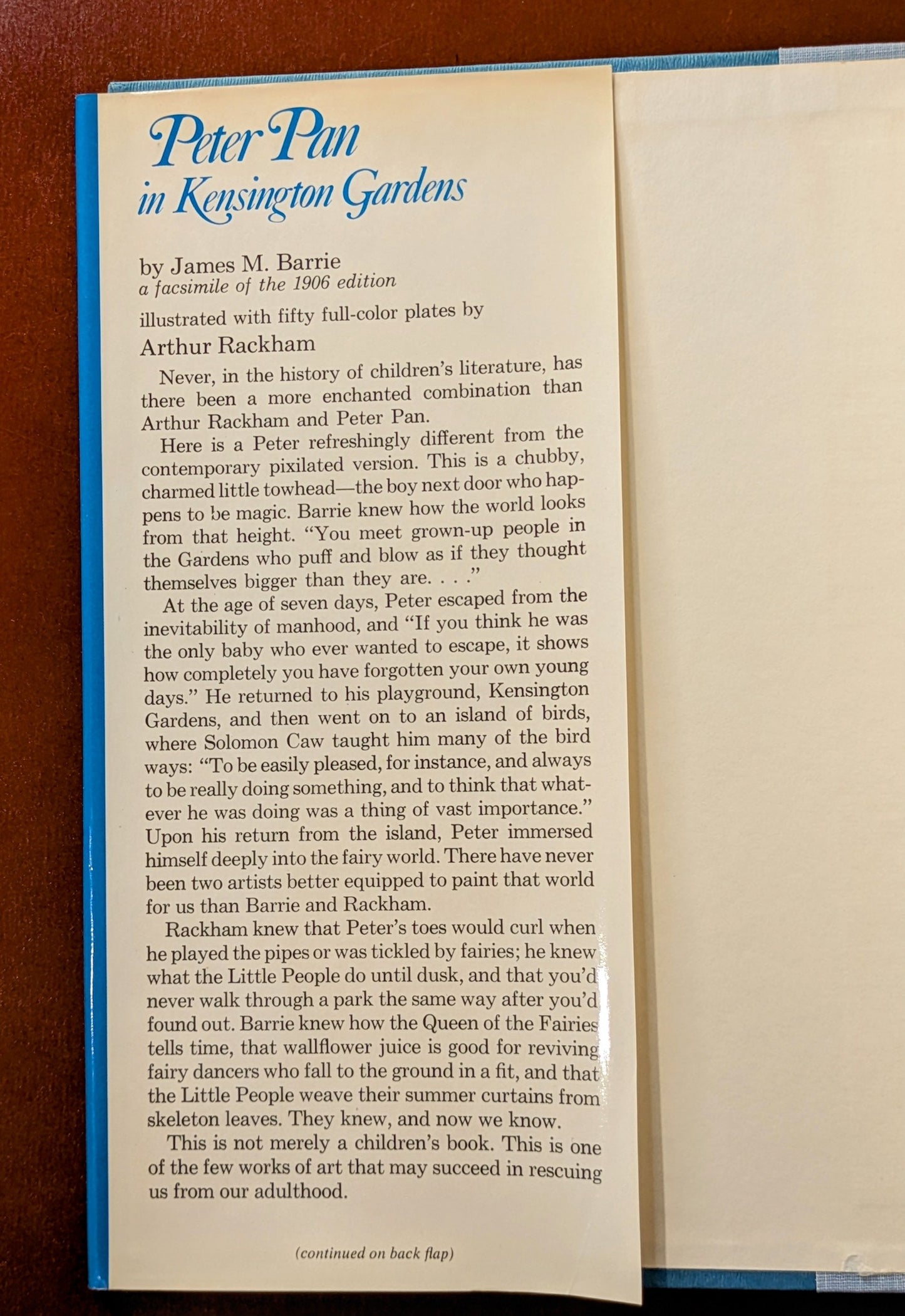 JAMES M. BARIE "PETER PAN IN KENSINGTON GARDENS" ILLUSTRATED 1979