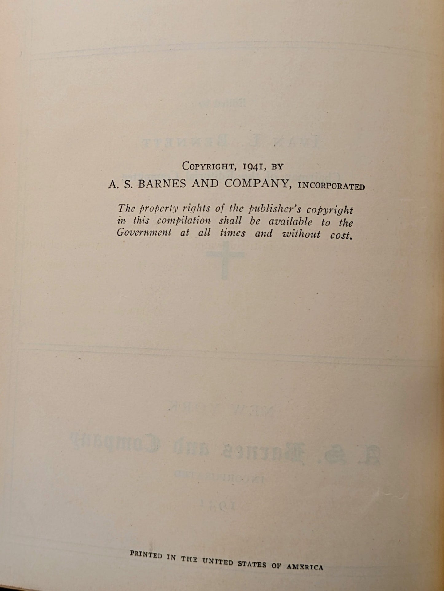 "THE HYMNAL" FIRST ARMY AND NAVY EDITION 1941