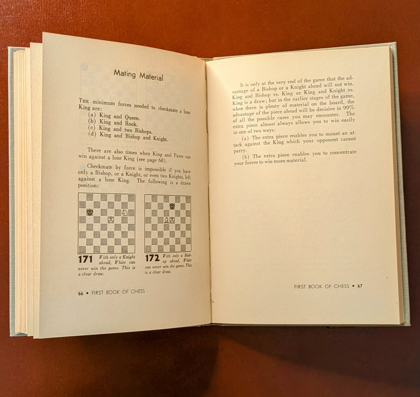 I.A. HOROWITZ, FRED REINFELD "FIRST BOOK OF CHESS" FIRST EDITION 1952