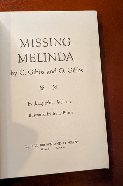 JACQUELINE JACKSON "MISSING MELINDA" FIRST EDITION 1967