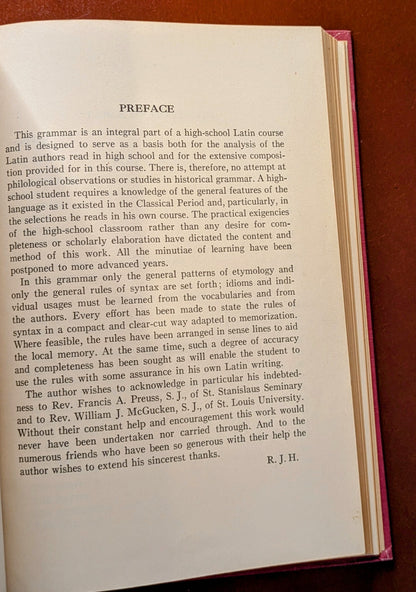 ROBERT HENLE "LATIN GRAMMAR" REVISED EDITION 1943
