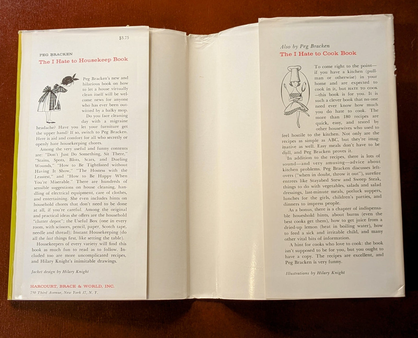 PEG BRACKEN "THE I HATE TO HOUSEKEEP BOOK" FIRST EDITION 1962
