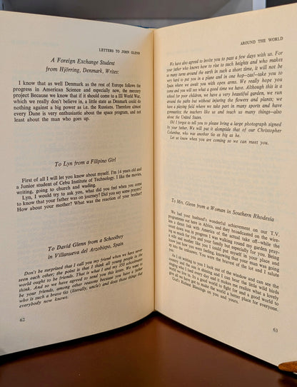 "P.S. I LISTENED TO YOUR HEART BEAT" LETTERS TO JOHN GLENN FIRST EDITION 1964