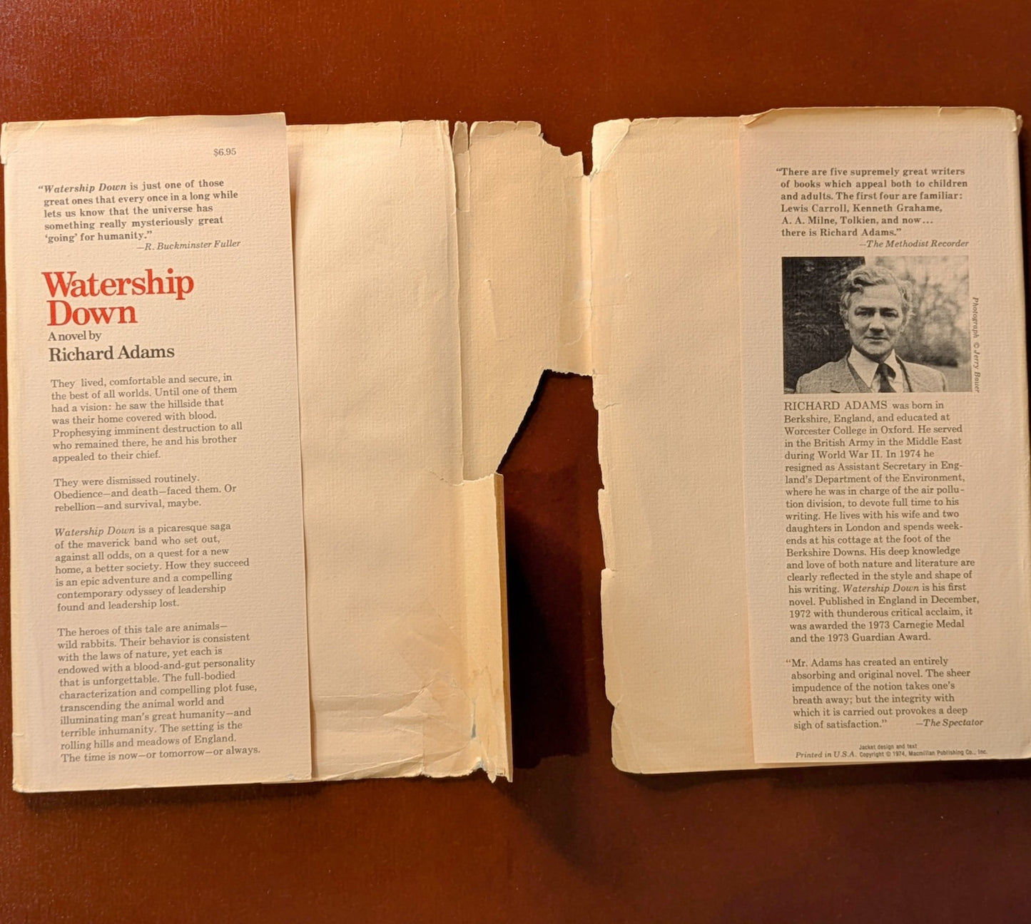 RICHARD ADAMS "WATERSHIP DOWN" FIRST US EDITION 1974