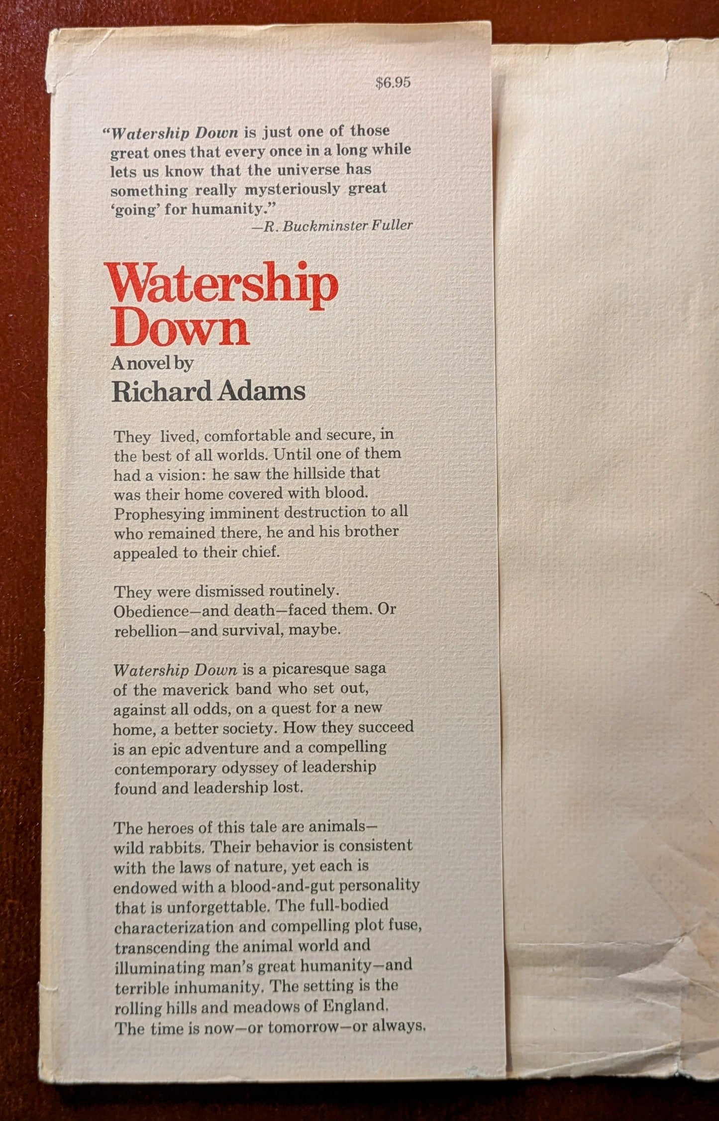 RICHARD ADAMS "WATERSHIP DOWN" FIRST US EDITION 1974