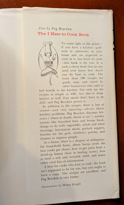 PEG BRACKEN "THE I HATE TO HOUSEKEEP BOOK" FIRST EDITION 1962