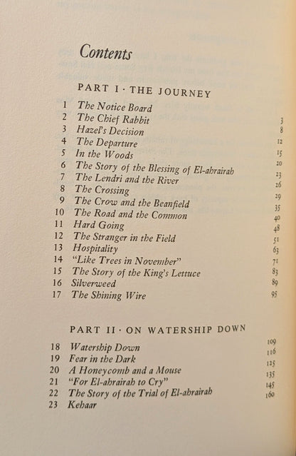 RICHARD ADAMS "WATERSHIP DOWN" FIRST US EDITION 1974