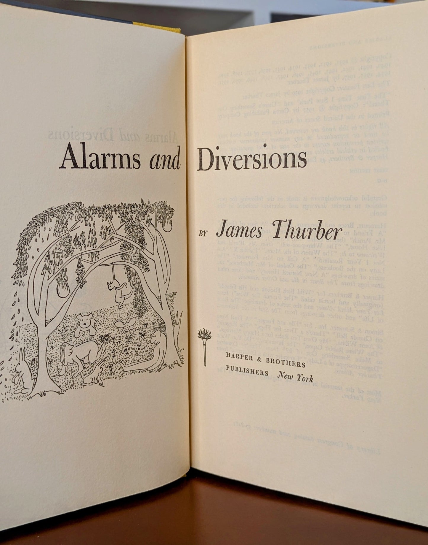 JAMES THURBER "ALARMS AND DIVERSIONS" FIRST US EDITION 1957