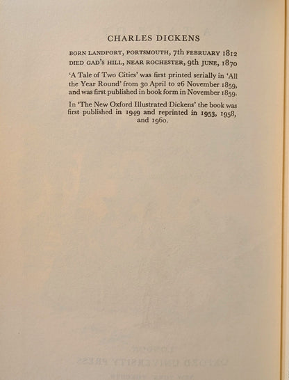 CHARLES DICKENS ORIGINAL "OXFORD ILLUSTRATED DICKENS" 6 VOLUME SET 1950-60'S