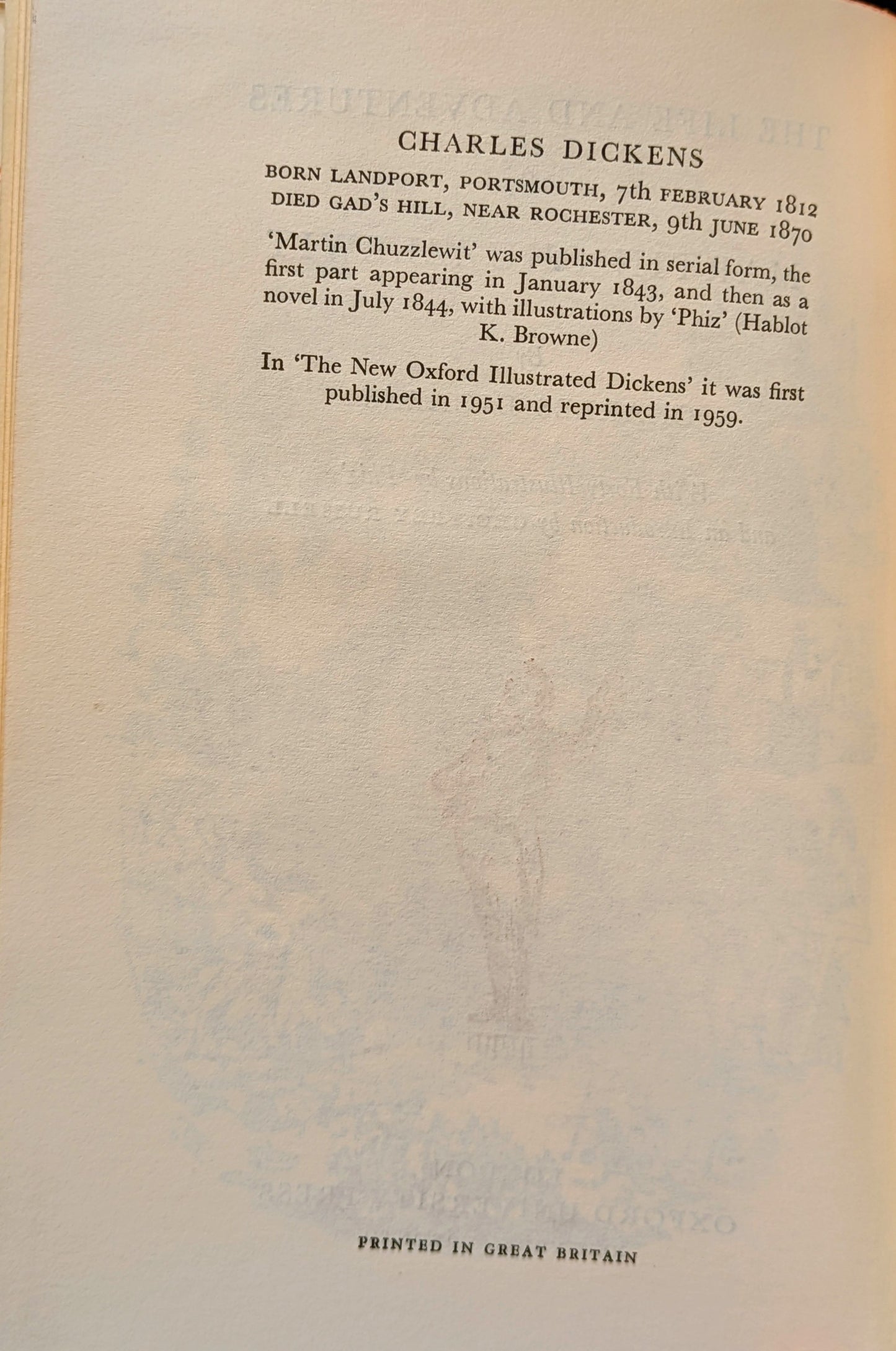 CHARLES DICKENS ORIGINAL "OXFORD ILLUSTRATED DICKENS" 6 VOLUME SET 1950-60'S