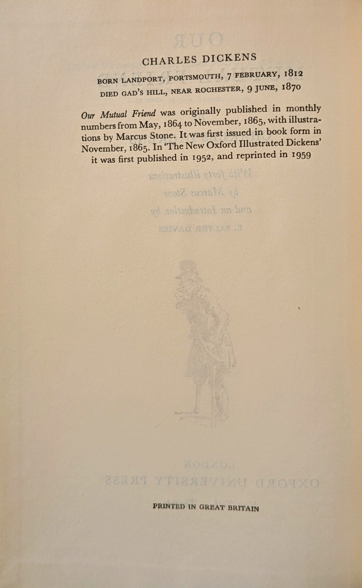 CHARLES DICKENS ORIGINAL "OXFORD ILLUSTRATED DICKENS" 6 VOLUME SET 1950-60'S