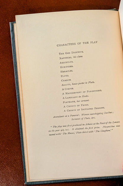 ANCIENT GREEK PLAY "THE FROGS OF ARISTOPHANES" ENGLISH TRANSLATION 1915