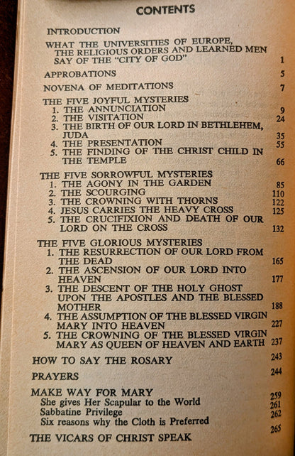 "DIVINE MYSTERIES OF THE MOST HOLY ROSARY" 4TH PRINT 1979