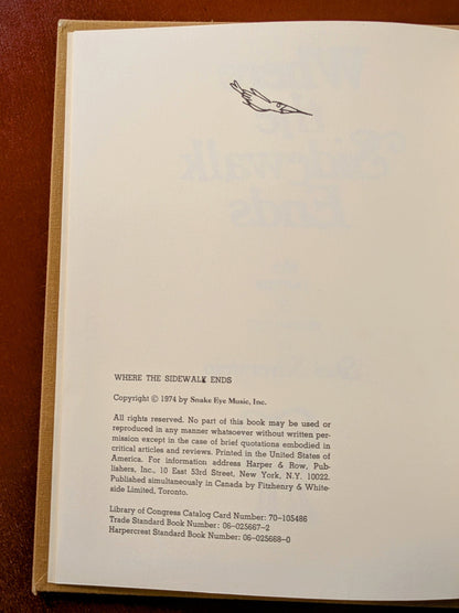 SHEL SILVERSTEIN "WHERE THE SIDEWALK ENDS" VINTAGE COPY 1981-1983