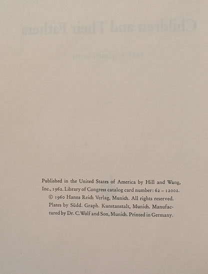 HANNS REICH "CHILDREN AND THEIR FATHERS" FIRST US EDITION PHOTOGRAPHY 1962