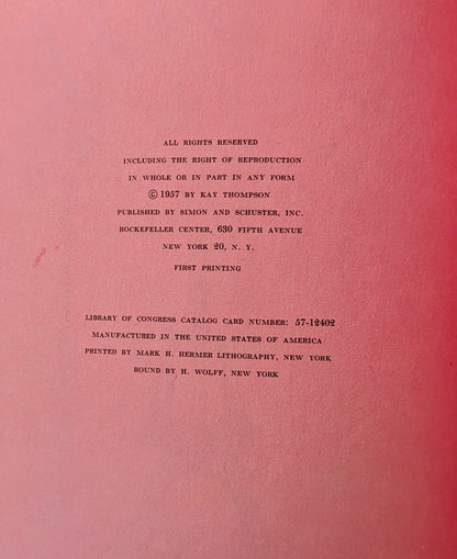 KAY THOMPSON "ELOISE IN PARIS" PICTUREBOOK FIRST EDITION 1957