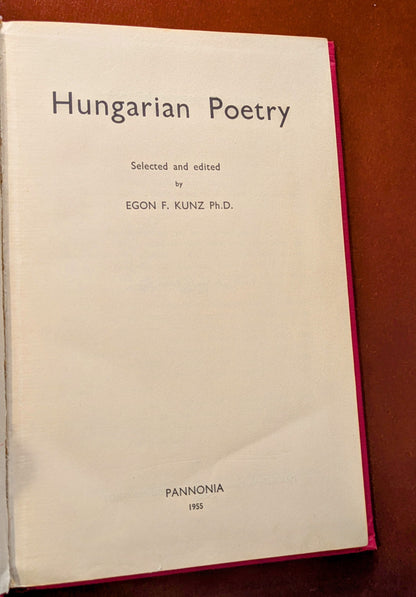 "HUNGARIAN POETRY" ENGLISH TRANSLATION PANNONIA PUBLISHING 1955