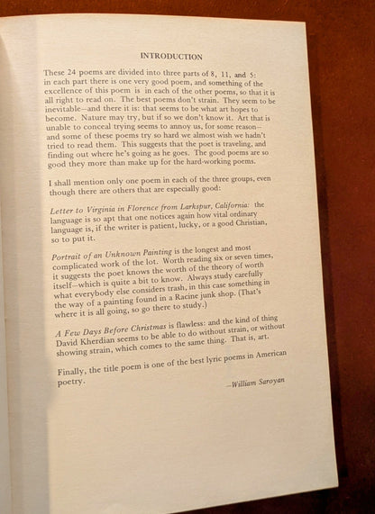 DAVID KHERDIAN "ON THE DEATH OF MY FATHER" AND OTHER POEMS 1970