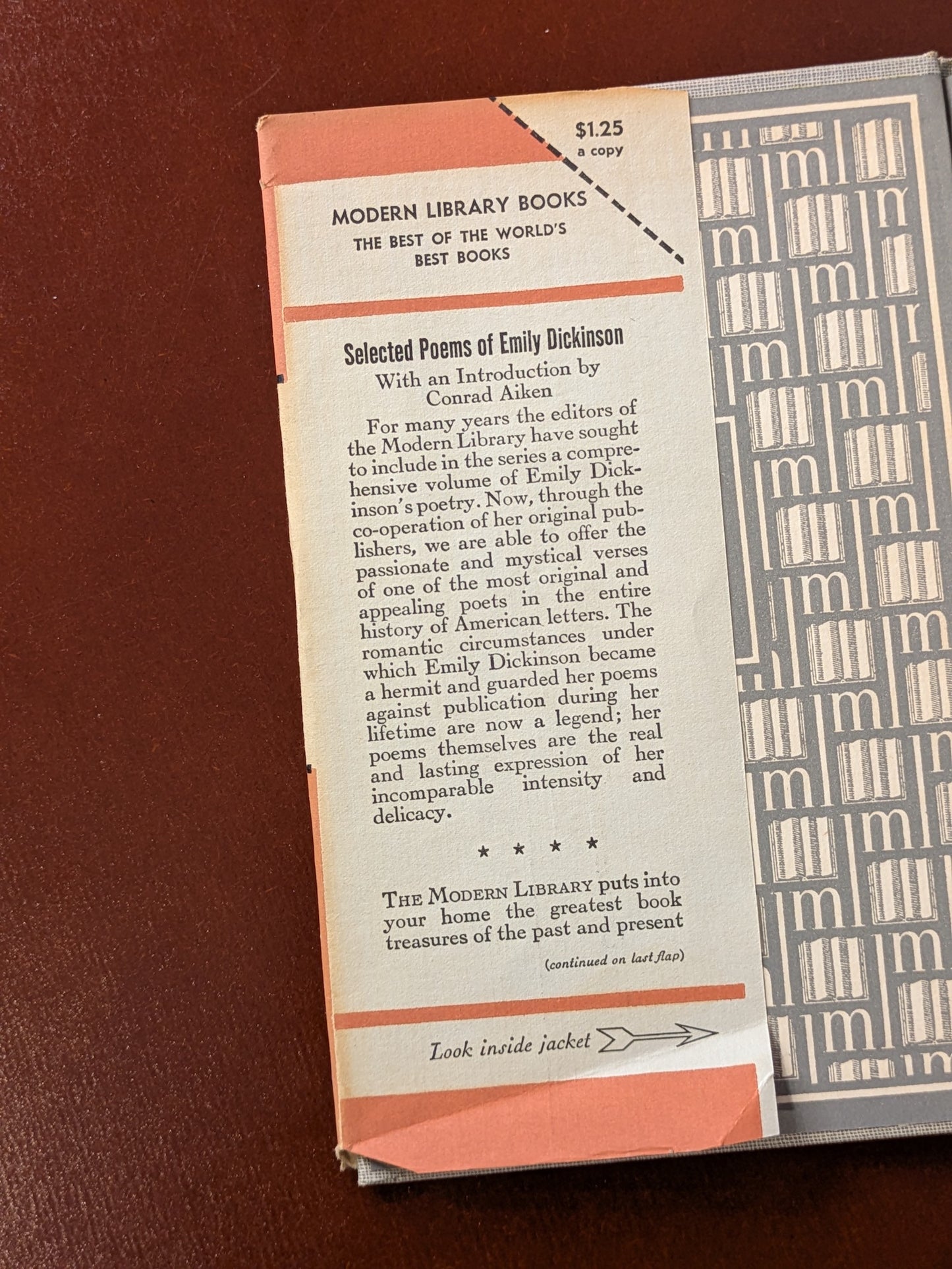 EMILY DICKINSON "SELECTED POEMS" FIRST MODERN LIBRARY EDITION 1948