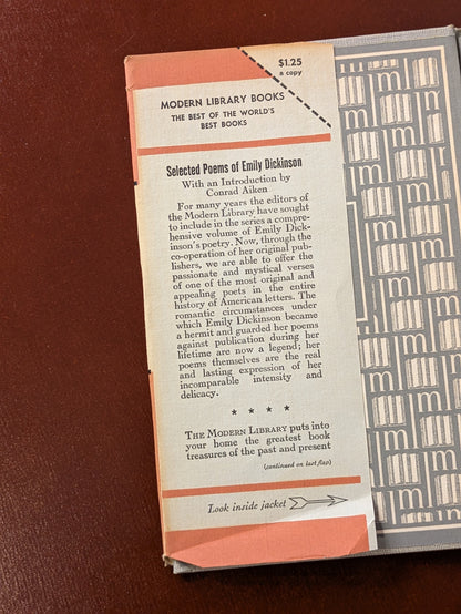 EMILY DICKINSON "SELECTED POEMS" FIRST MODERN LIBRARY EDITION 1948