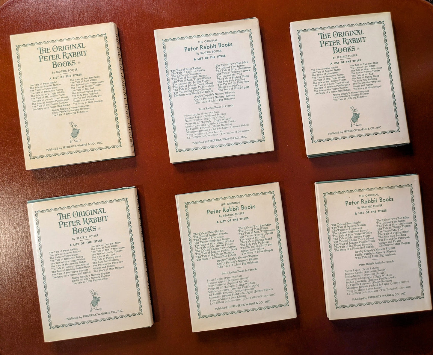 BEATRIX POTTER "THE TALE OF PETER RABBIT" AND MORE - 6 VOLUME SET 1970's