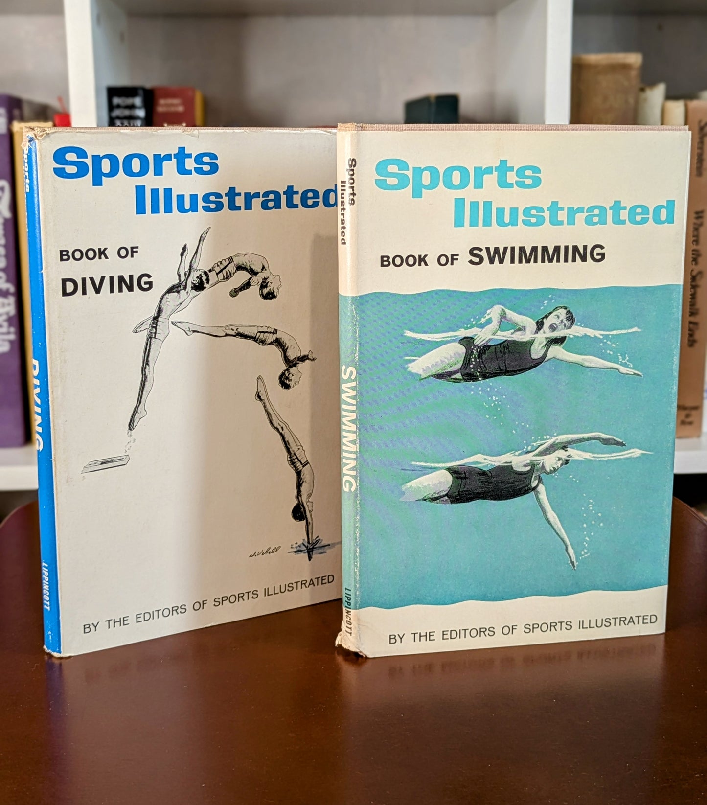 PAIR OF SPORTS ILLUSTRATED BOOKS SWIMMING & DIVING FIRST EDITIONS 1961