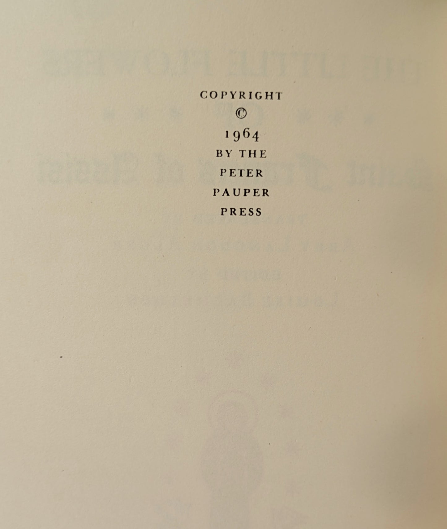 "THE LITTLE FLOWERS OF SAINT FRANCIS" PETER PAUPER PRESS EDITION 1964
