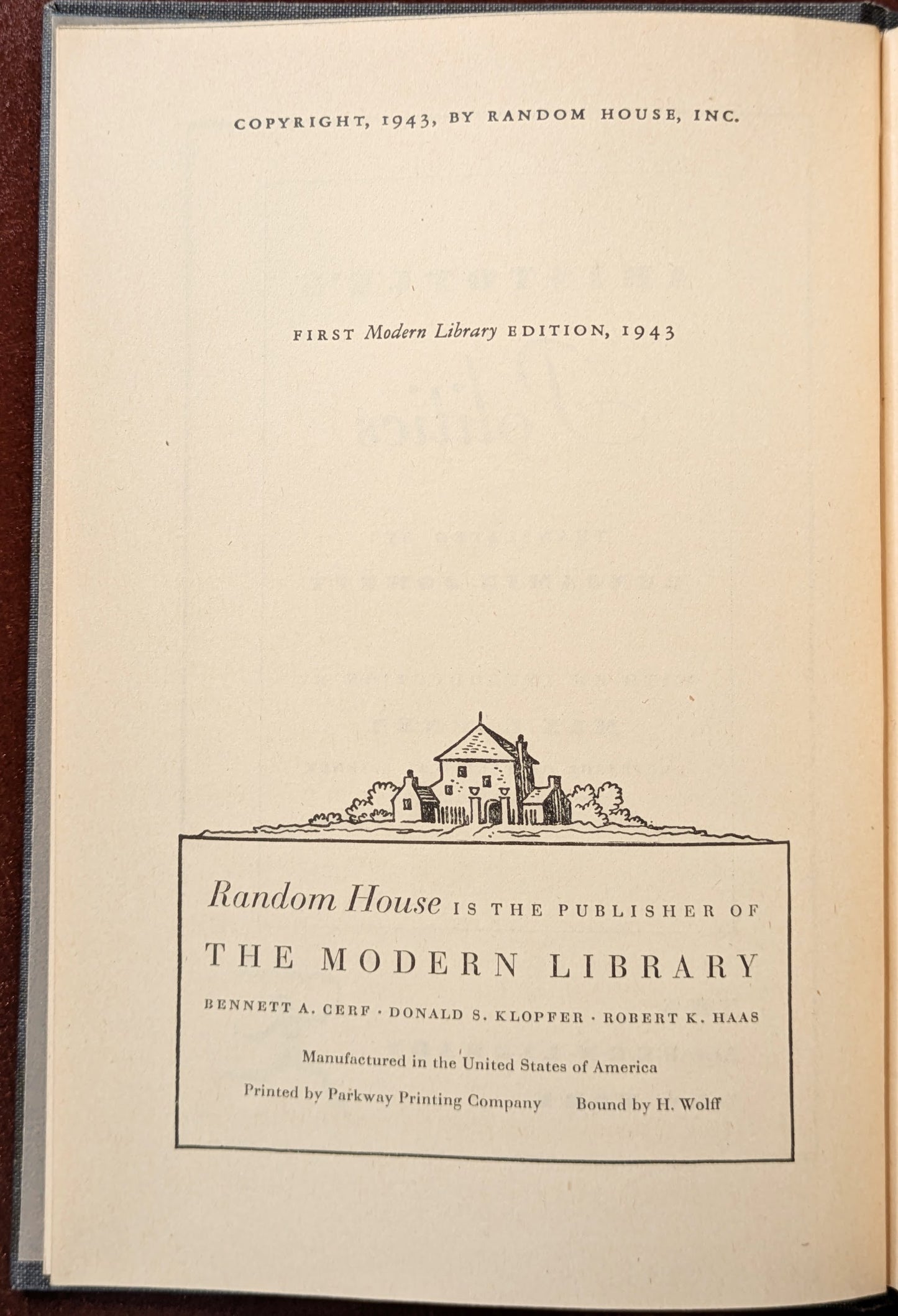 1943 - ARISTOTLE'S POLITICS FIRST MODERN LIBRARY EDITION